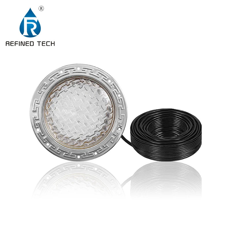 Refined 10 Inch 12VAC 120V IP68 316 Stainless Steel RGB Color Changing LED Pool Lights High CRI 90 Dimmable Landscape Pentair