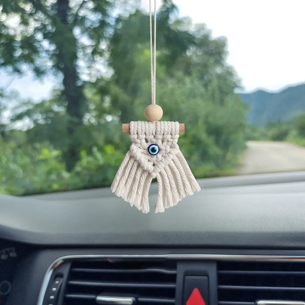 Macrame Wall Hanging Handmade Turkish Evil Eye Pendant Tapestry Nazar Decoration for Home Living Room Wall Home Decor Gift