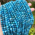 JSES Natural Blue Apatite 6mm 8mm Loose Stone Beads for Jewelry Making DIY Wholesale Gemstones Crystal Agate Jade Loose Beads