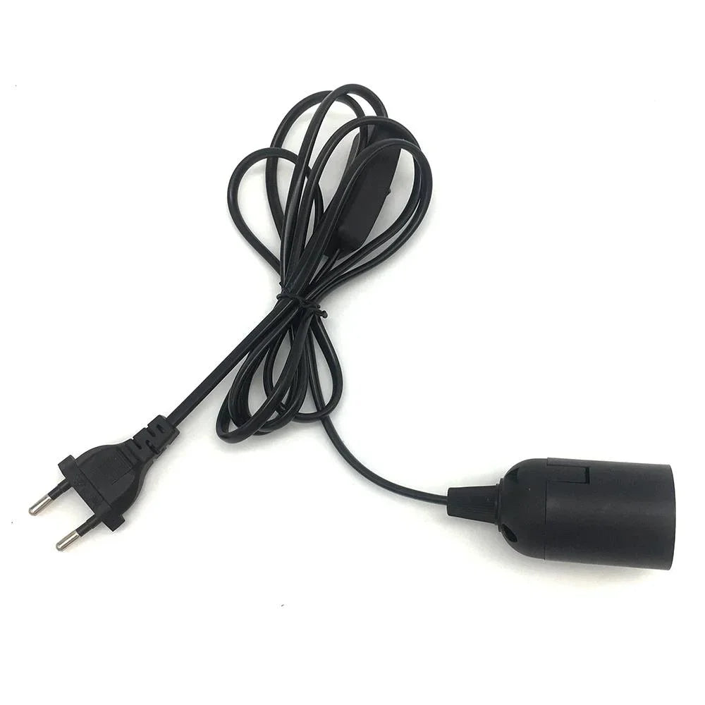 E27 Lamp Socket Holder EU Plug With On/off Switch Extension Cord for Hanging Lamp LED Bulbs Bases