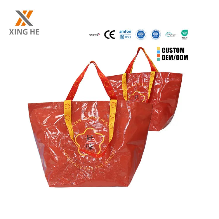 Hot Sell Promotional Custom Printed Logo PP Woven Bag Eco Friendly Tote Recyclable PP Woven Shopping Bag