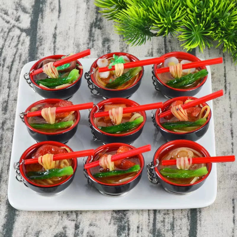 PVC Simulated Food 3D Three-dimensional Food Model Pendant Simulated Ramen Key Chain