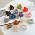 Geometric Square Acrylic Small Hair Claw Tortoiseshell Rectangle Cellulose Acetate Mini 5.2cm Hair Claw Clips