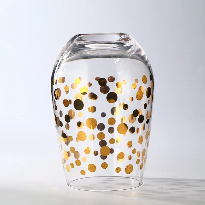 Wholesale Gift Set Unique Design Glass Cup Custom Logo Gold Stemless Whisky Glass Cup