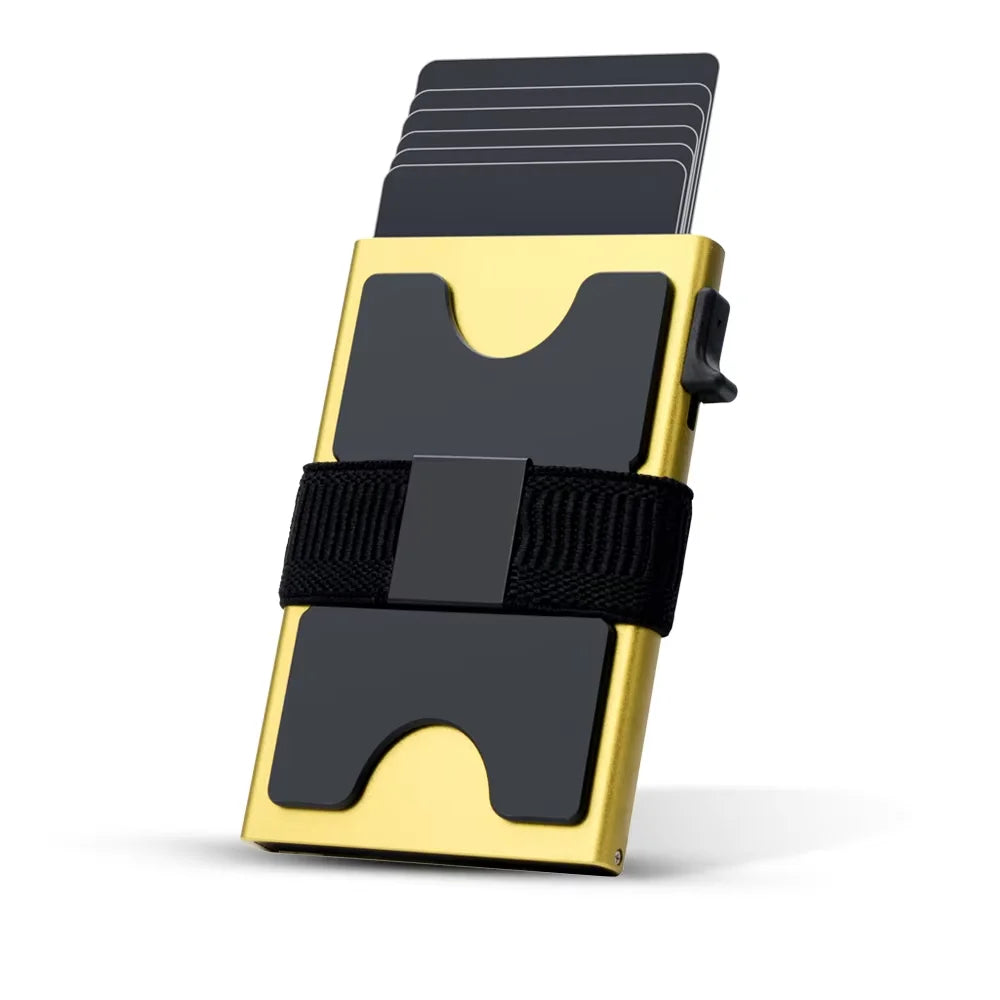 Minimalist Aluminum Alloy Pop-Up Card Holder RFID Blocking Credit and Business Wallet