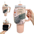 Reusable Adventure Quencher Neoprene Water Bottle Pouch for 40oz Stanley Tumbler Gym Accessories Women Running Bag With Zipper