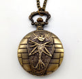 Quartz Bronze Nightmare Pocket Watch Vintage Clock Men Women Necklace Chain Pendant Fob Pocket Watch