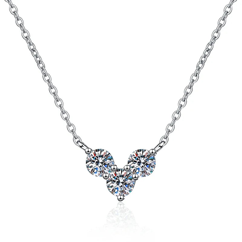 S925 Silver Pendant Moissanite Necklace with Luxury Gold Pearl Charm for Wedding or Gift Stylish Love Fashion Moissanite Jewelry