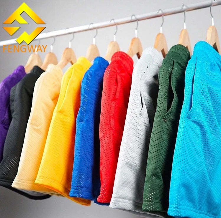 Custom Sublimation Plain 100% Polyester Casual Mid Waist Street Wear Sets 5 Inch Inseam Gym Blank Basketball Mesh Men's Shorts