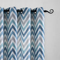 Wholesale Modern Stripe Printed Blackout Soundproof Blue Curtains with Grommet Wholesale Living Room Woven Curtain