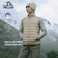PELLIOT Outdoor 800 Puff Down Vest Men's Winter New Lightweight and Warm Mountaineering Windproof Rib Down Jacket