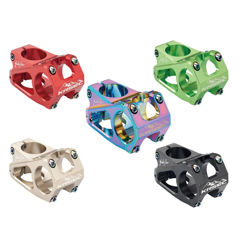 OEM Electroplated Colorful Mtb Stem 31.8*45MM Bicycle Short  Hollow Light Bicycle Aluminum Alloy  Stem