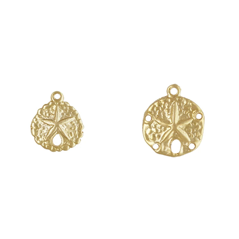 Fashion 14/20 Gold Filled Sand Dollar Charms for Non Tarnish Gold Pendant Findings