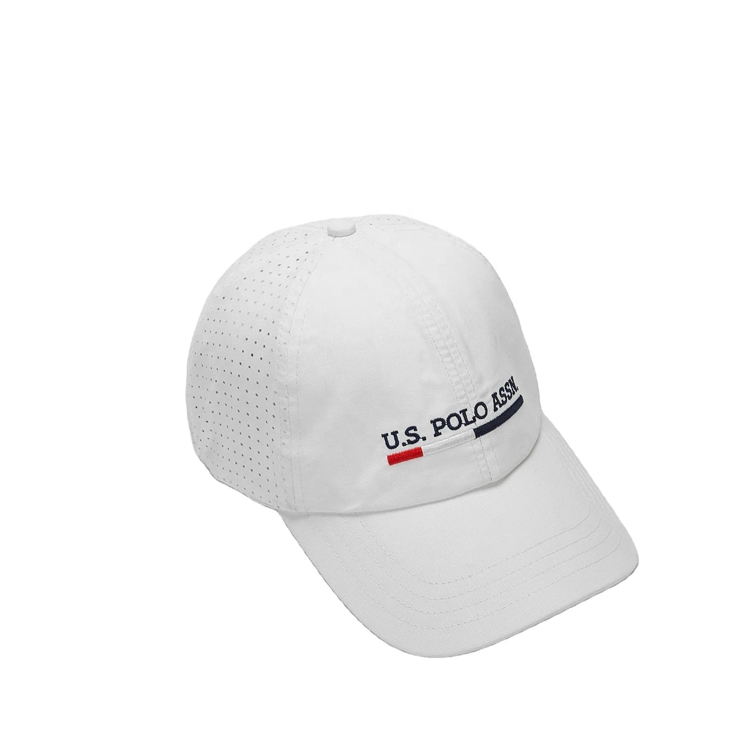 Custom Logo White Dad Hat 100% Polyester Breathable Waterproof Quick Dry Feature Laser Drilling Sporty Snapback Unisex Hand