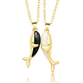 Magnetic Necklace for Couples Lover Creative Design Whale Hug Magnet Pendent Necklace Men Women Choker