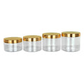 OEM Luxury Empty Cosmetic Containers Lid PET Skin Care Bottles Cream Jar Biodegradable Packaging Plastic Gold White 150ml
