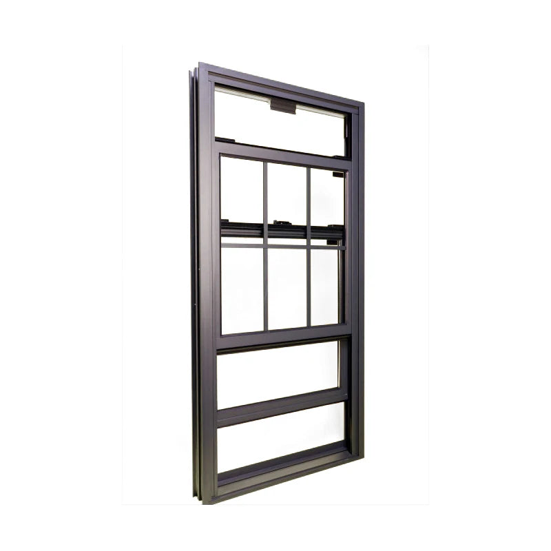 Custom Aluminum Alloy Single Hung Double Tempered Glass Vertical Sliding Anti-theft Window Heat Insulation Waterproof for Living