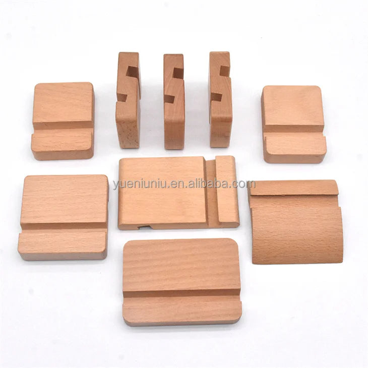 High Quality Polished Wooden Desk Organizer Multifunction Pen Card Base and Mobile Phone Stand Pen Card Mobile Phone Stand
