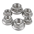 304/316 Stainless Steel Nickel Plated Hexagon Flange Nuts M3-M12 DIN6923 Automatic Locking Nut Serrated Spinlock