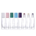 Wholesale Round Essential Oil Cosmetic Packaging 10ml Transparent Glass Perfume Oil Roll on Roller Bottle