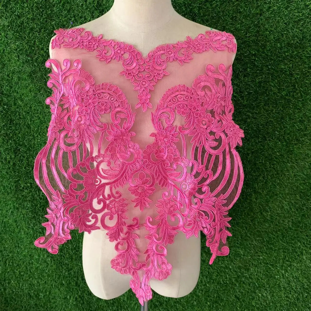 2022 New Design Embroidered Corset Applique Panels for Wedding Bridal Dresses