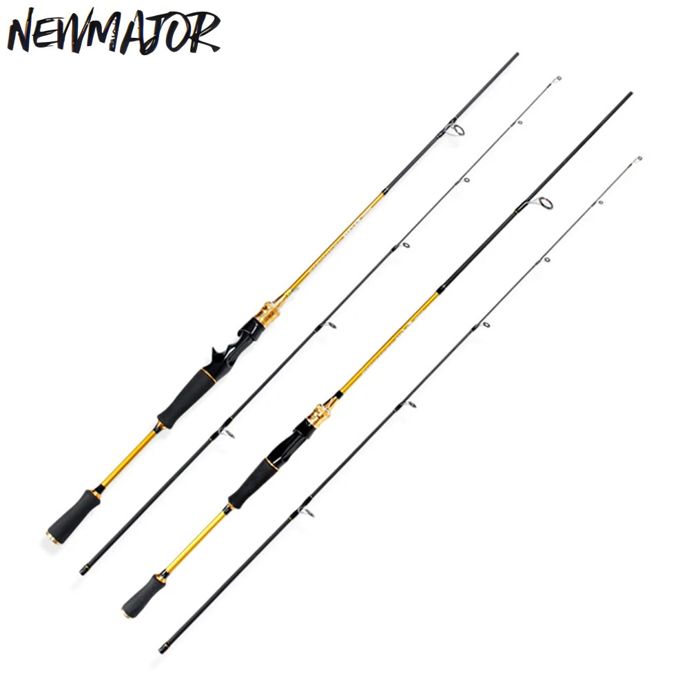 NEWMAJOR 1.8M 2.1M 2.4M 2-Section Spinning/Casting Carbon Fiber Bass Trout Lure Fishing Rod for Sea Saltwater Fishing Techniques