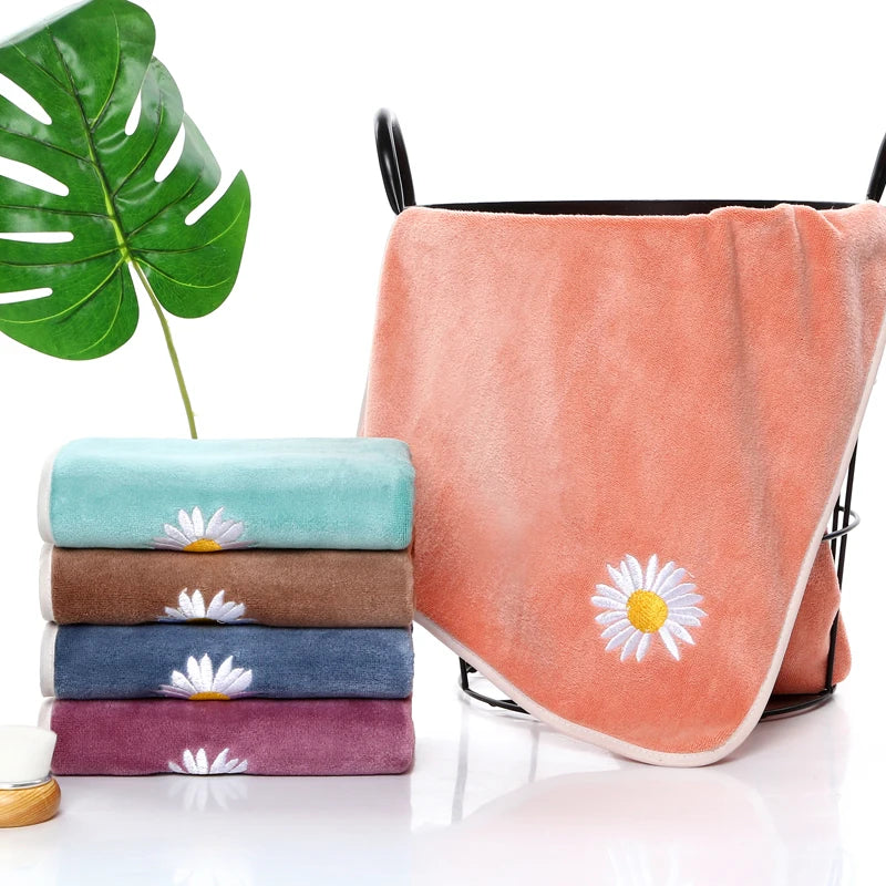 2021 Microfiber Bath Towel Set New Design Solid Pattern Youth School Daisy Towel