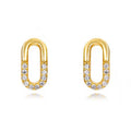 Gemnel Simple Style Geometric Jewelry Non Tarnish 925 Silver O Shape Synthetic Zircons Girls Stud Earrings