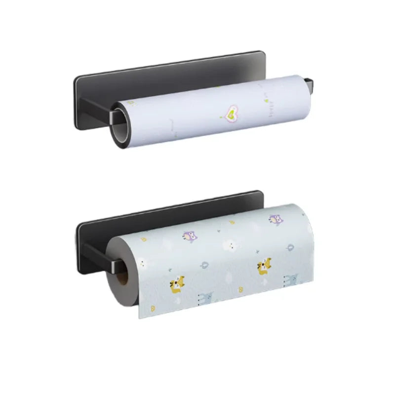Modern Hotel Bathroom Towel Bar Wall Mounted Holder White Magnetic Paper Towel Holder