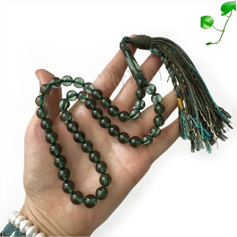 New Resin Tesbih Green Color Handmade Prayer Beads 10mm 45 Rosary  Tassels Islam Gift Muslim Misbaha Muslim Rosary