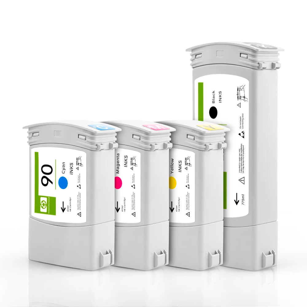 Ocbestjet 90 Compatible Remanufactured Ink Cartridge Dye & Pigment Ink for HP 4000 4500 4020 4520 Printers BK LC Colored