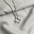 SC Stainless Steel Jewelry Necklace Square Triangle Interlocking Pendant Necklace Interlocking Stainless Steel Necklace for Men