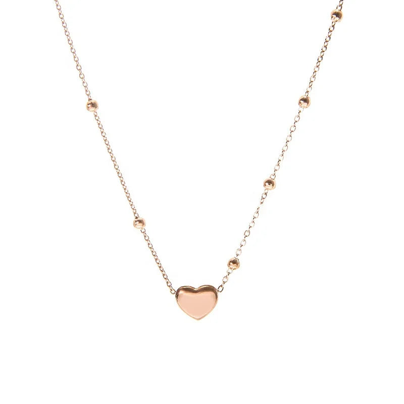 GT 2022 Collar De Corazon Wholesale Waterproof Fine Fashion Jewelry 316L Stainless Steel Small Heart Pendant Necklace Jewellery