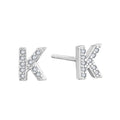 925 Sterling Silver KK Stud Earrings for Women Clear Zircon Letter Luxury Fine Jewelry for Weddings Parties Perfect Gifts