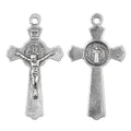 Jesus Silver Color 50x27mm Alloy Crucifix Metal St Benedict Cross Pendants