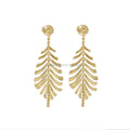 Luxury Elegant Leaf Drop Earrings 18K Gold Fine Jewelry Trendy Real 18K Gold for Engagement