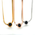 Stainless Steel Jewelry for Women Roman Numerals Pendant 18K Gold Plated Choker Necklace