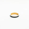 Joolim Jewelry 18K Gold Plated Stainless Steel Black White Enamel Cambered Dainty Rings for Women