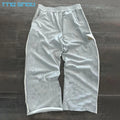 Custom Streetwear 100% Cotton French Terry Stripe Sweatpants Stacked Mens Wide Leg Baggy Sweatpants Flare Sweat Pants Men
