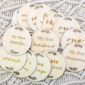 High Quality Laser-Cut-Engraved Wood Milestone Discs Baby Milestone Cards for Baby Shower Wood Crafts Wooden Boxes Wall Signs