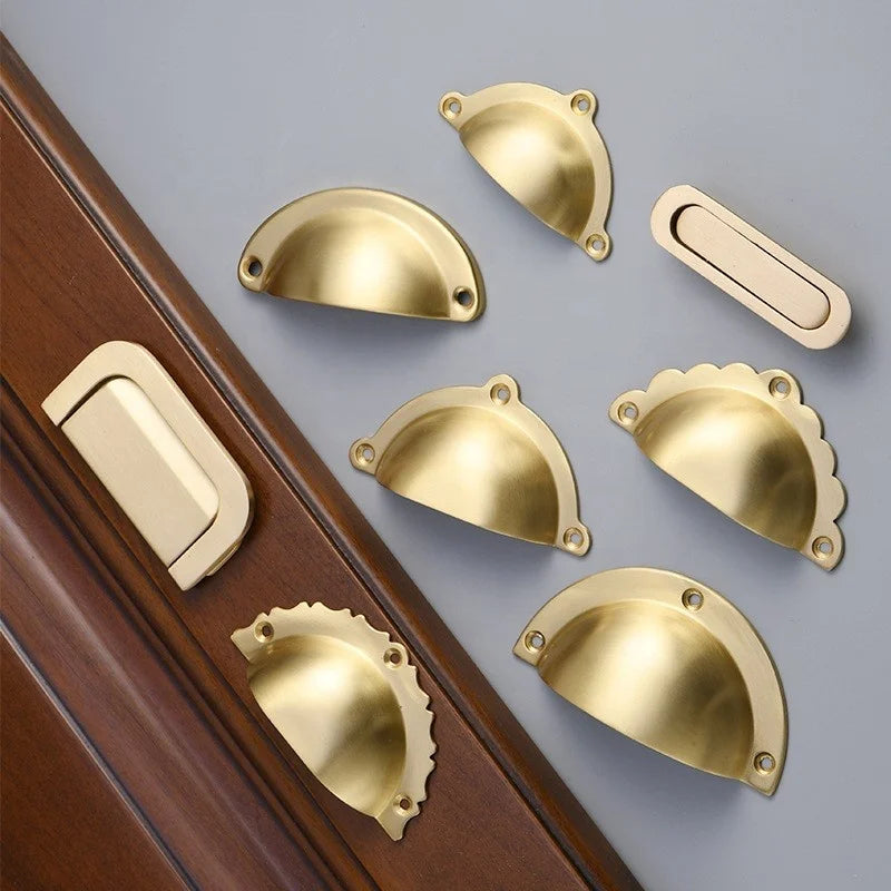 Hot Sale Furniture Cupboard Closet Cabinet Drawer Kitchen Brass Shell Handle