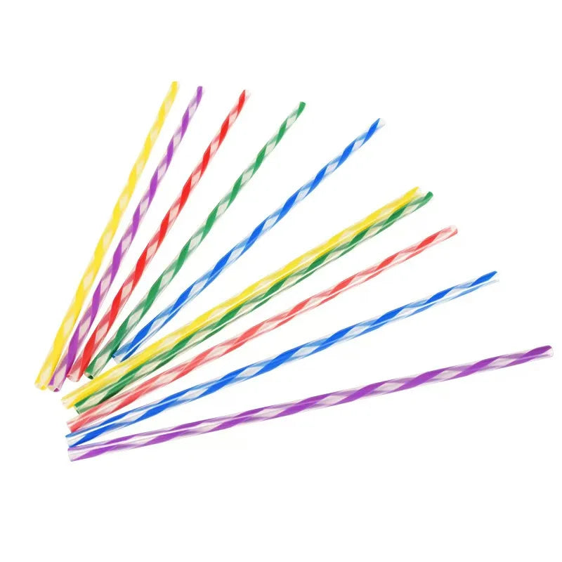 Brush Straws 7x230mm Printed BPA-Free Eco-Friendly Food Contact Safe PP Plastic Bar Accessories Customized Designs Colored