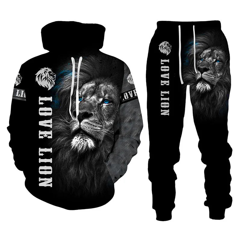 New 3D Printed Men's Hoodie Sports Set Casual Plus Size Hoodie Set