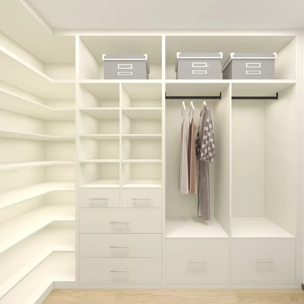 Custom Modular Furniture Painted-free MDF Wooden Cloakroom Cupboards for Bedroom Wardrobe