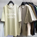 Wholesale Custom Logo 300G Heavyweight Men's Plain Blank Tshirt Dtg Black Oversized T-shirt Men's Graphic Fashion Custom T Shirt