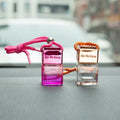 Transparent Square 8ml Car Hanging Diffuser Glass Perfume Bottle with Screw Cap Screen Printed Carton Packed