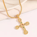 Cross-border Diamond-encrusted Cross Zinc Alloy Necklace High-end Niche and Fashionable Prayer Pendant Chain Jewelry for Women