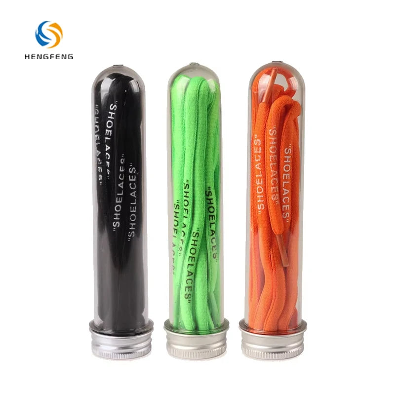 Eco Friendly RPET Polyester Shoelaces Custom Printed Colorful Funny Laces for Hood Wire Cord Test Tube Packaging Available