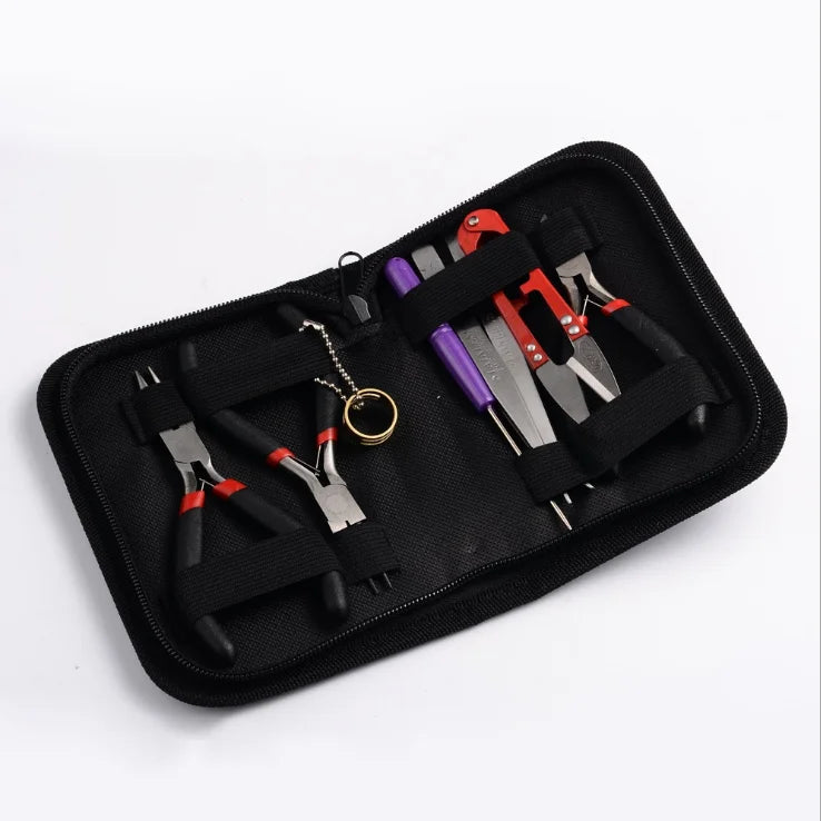 8pcs Stainless Steel Jewelry Making Tools Set Round Nose Plier Scissor Tweezers Beading Tool Kit for DIY for Crafting Equipment