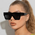 Lvcong Pc Black Women Square Big Over Size Custom Design Logo Sunglasses Thick Arm